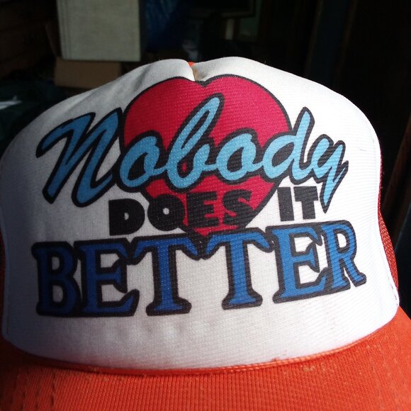 Deadstock Vintage Love Nobody Does It Better Snap Trucker Hat Cap - Picture 2 of 8